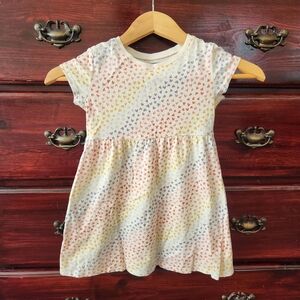 Old Navy Empire Waist Jersey Hearts Short Sleeve Dress Size 4T  100% Cotton